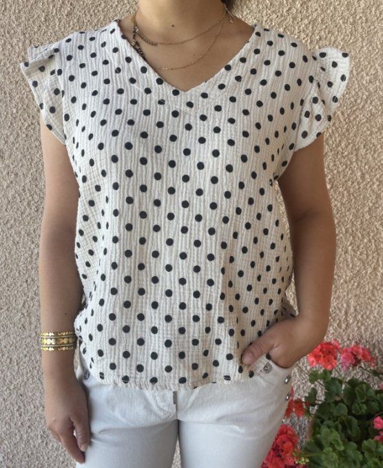 Top gaze de coton POIS