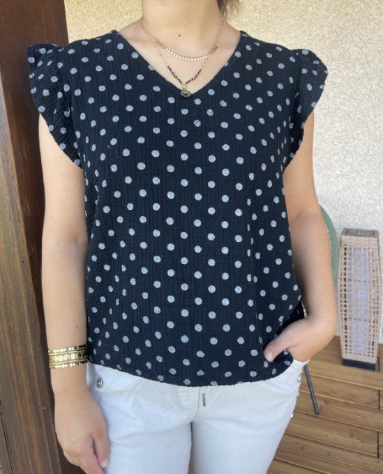 Top gaze de coton POIS