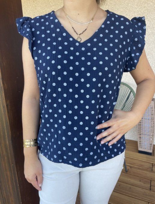 Top gaze de coton POIS