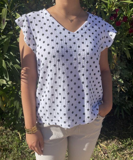 Top gaze de coton POIS