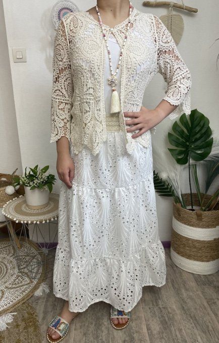 Jupe BRODERIE ANGLAISE BLANC