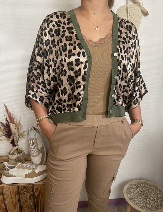 Gilet SATINE LEOPARD 