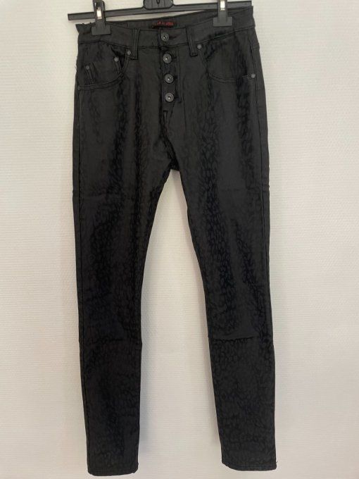 Pantalon huilé LEO NOIR