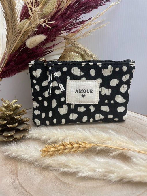 Pochette léopard AMOUR NOIR