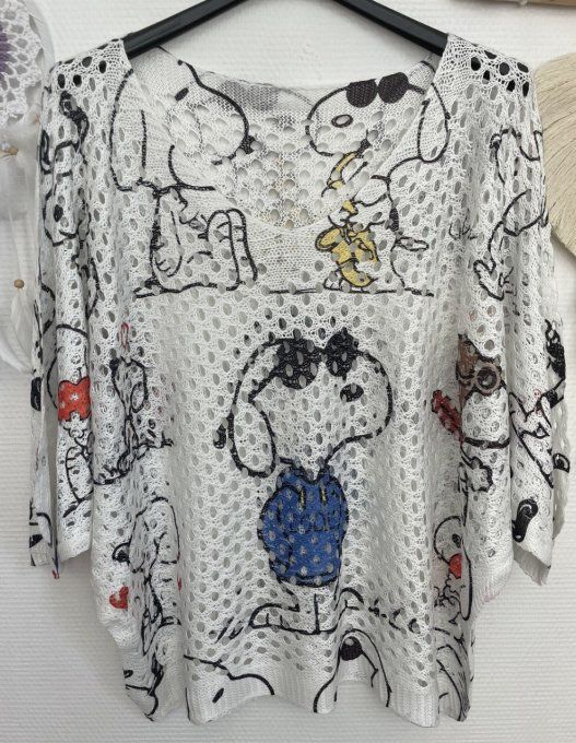 Pull SNOOPY BLANC