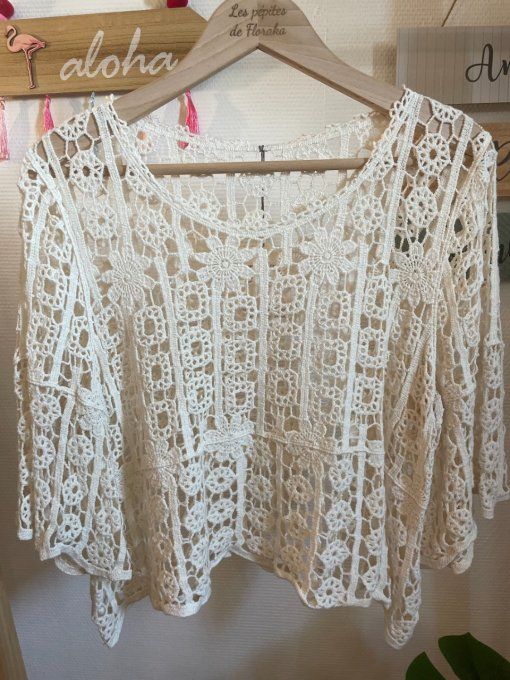 Pull crochet JULIETTE BEIGE