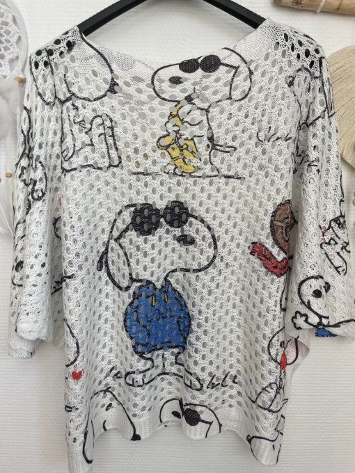 Pull SNOOPY BLANC