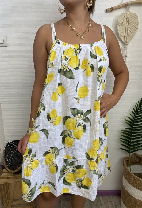 Robe gaze de coton CITRONS 