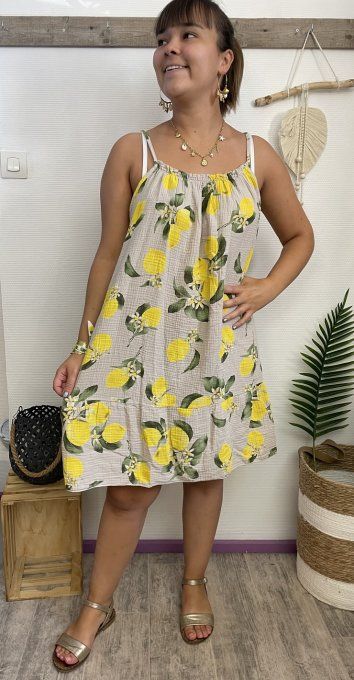 Robe gaze de coton CITRONS 