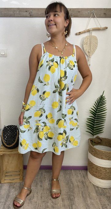 Robe gaze de coton CITRONS