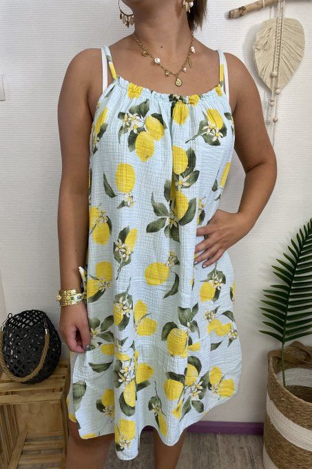 Robe gaze de coton CITRONS