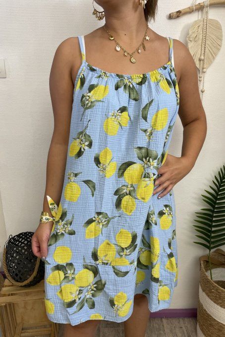 Robe gaze de coton CITRONS