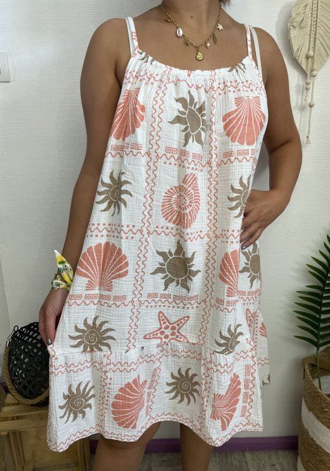 Robe gaze de coton COQUILLAGES 