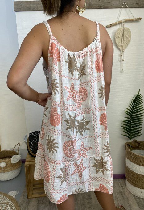 Robe gaze de coton COQUILLAGES 