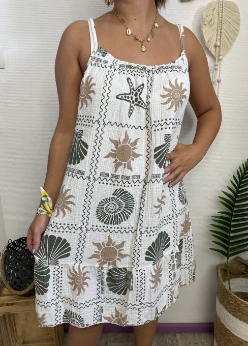 Robe gaze de coton COQUILLAGES