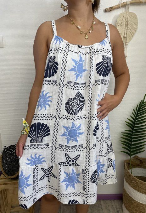 Robe gaze de coton COQUILLAGES