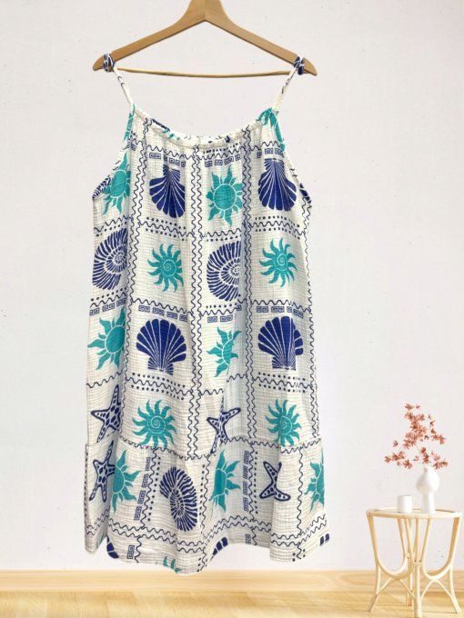Robe gaze de coton COQUILLAGES