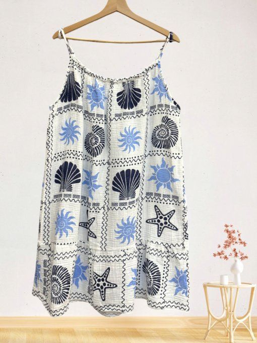 Robe gaze de coton COQUILLAGES