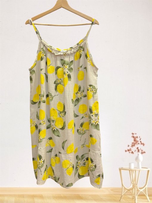 Robe gaze de coton CITRONS 