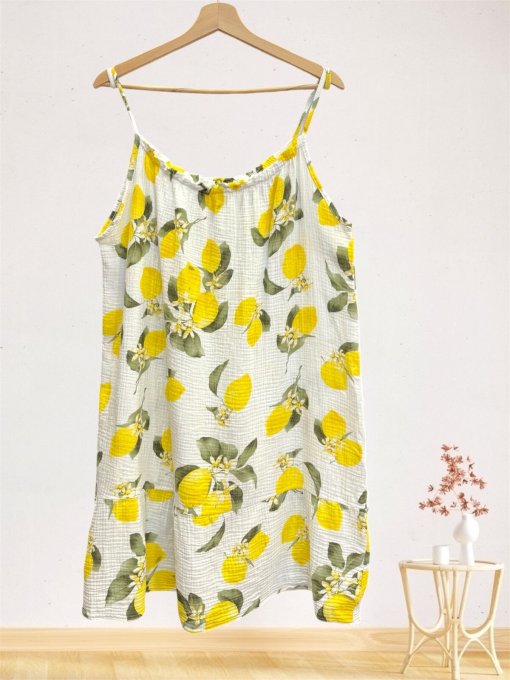 Robe gaze de coton CITRONS 