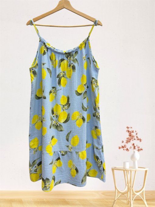 Robe gaze de coton CITRONS