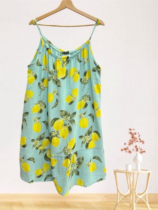 Robe gaze de coton CITRONS