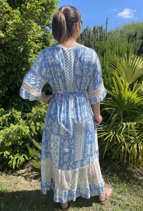 Robe longue MELINE BLEU DENIM