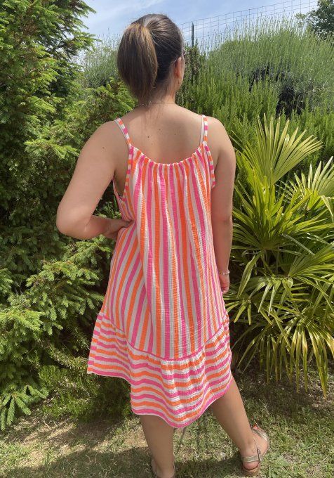 Robe rayée bretelles  