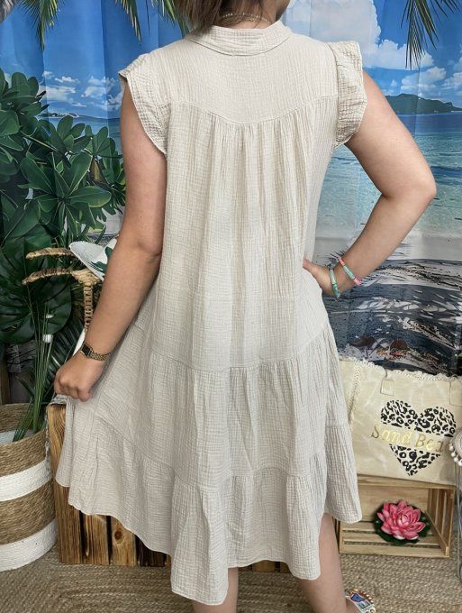 Robe  gaze de coton BEIGE