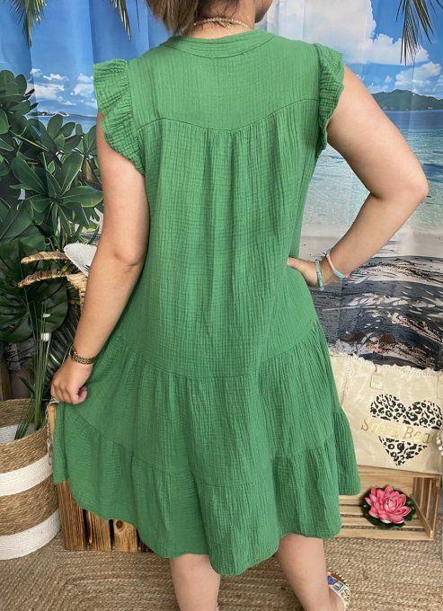 Robe  gaze de coton VERT
