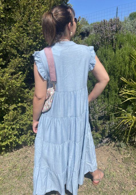 Robe longue TENCEL BLEU CLAIR 