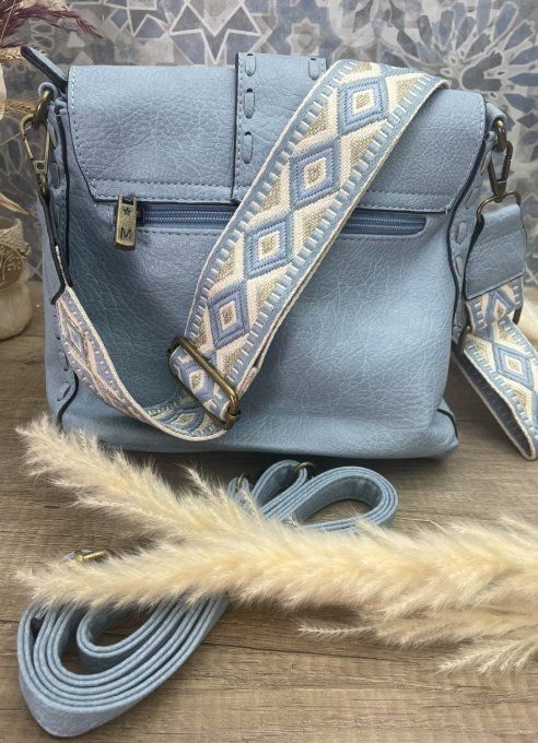 Sac à main bandoulière BLEU CIEL