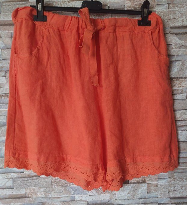 Short broderie anglaise ORANGE