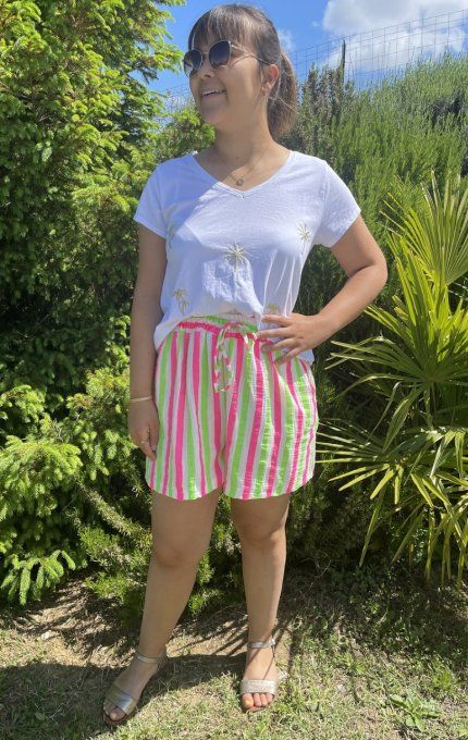 Short à rayures