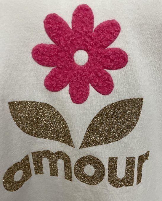 Sweat AMOUR FLOWERS BLANC