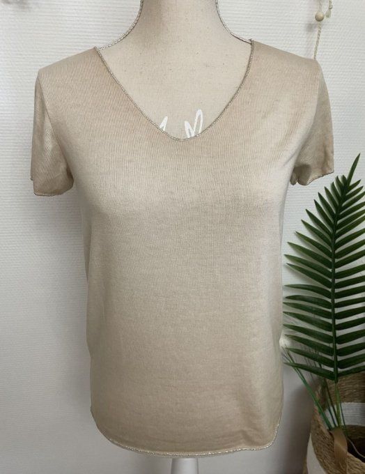 Tee-shirt uni délavé BEIGE