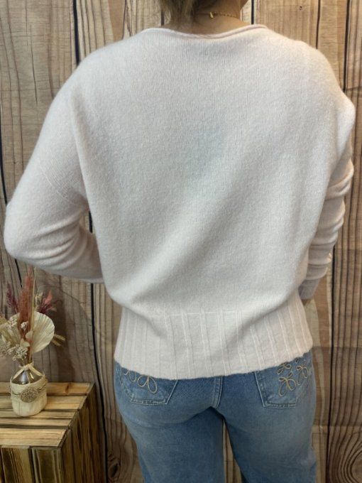 Pull NOEUDS ROSE POUDRE