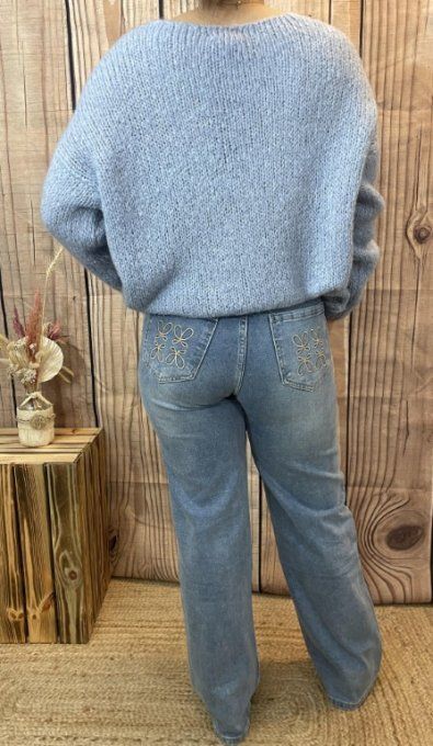 Pull dentelle NOËLIE BLEU JEAN